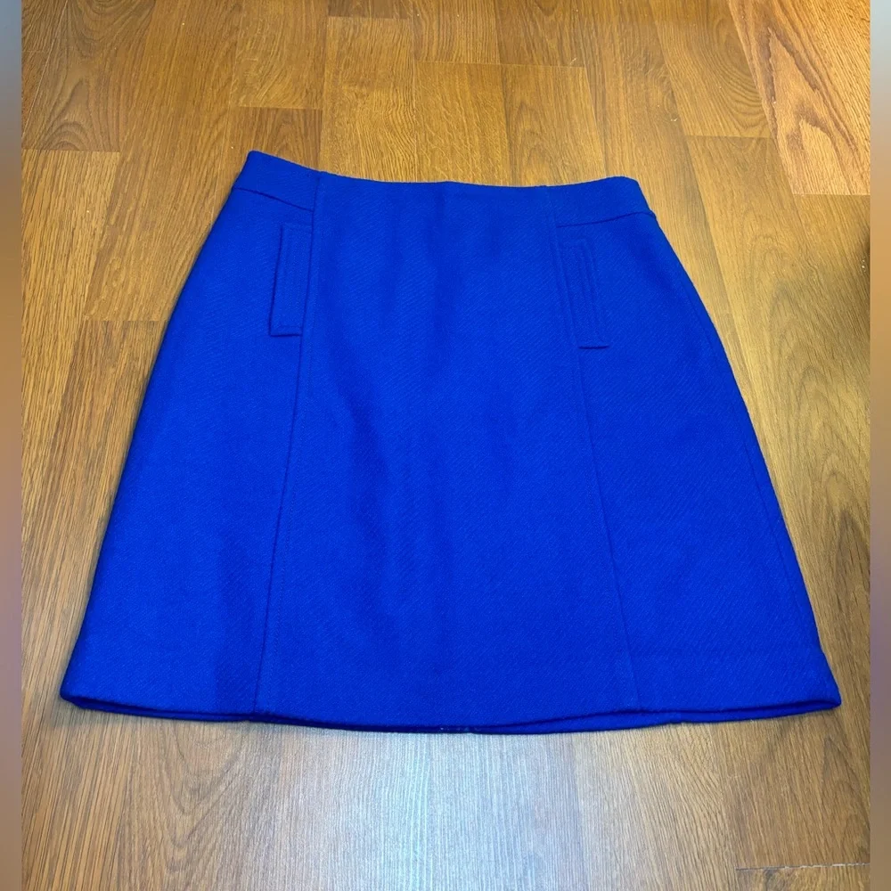 TALBOTS Women's Wool A-Line Skirt Royal Blue Professional Office Mini Academia 6